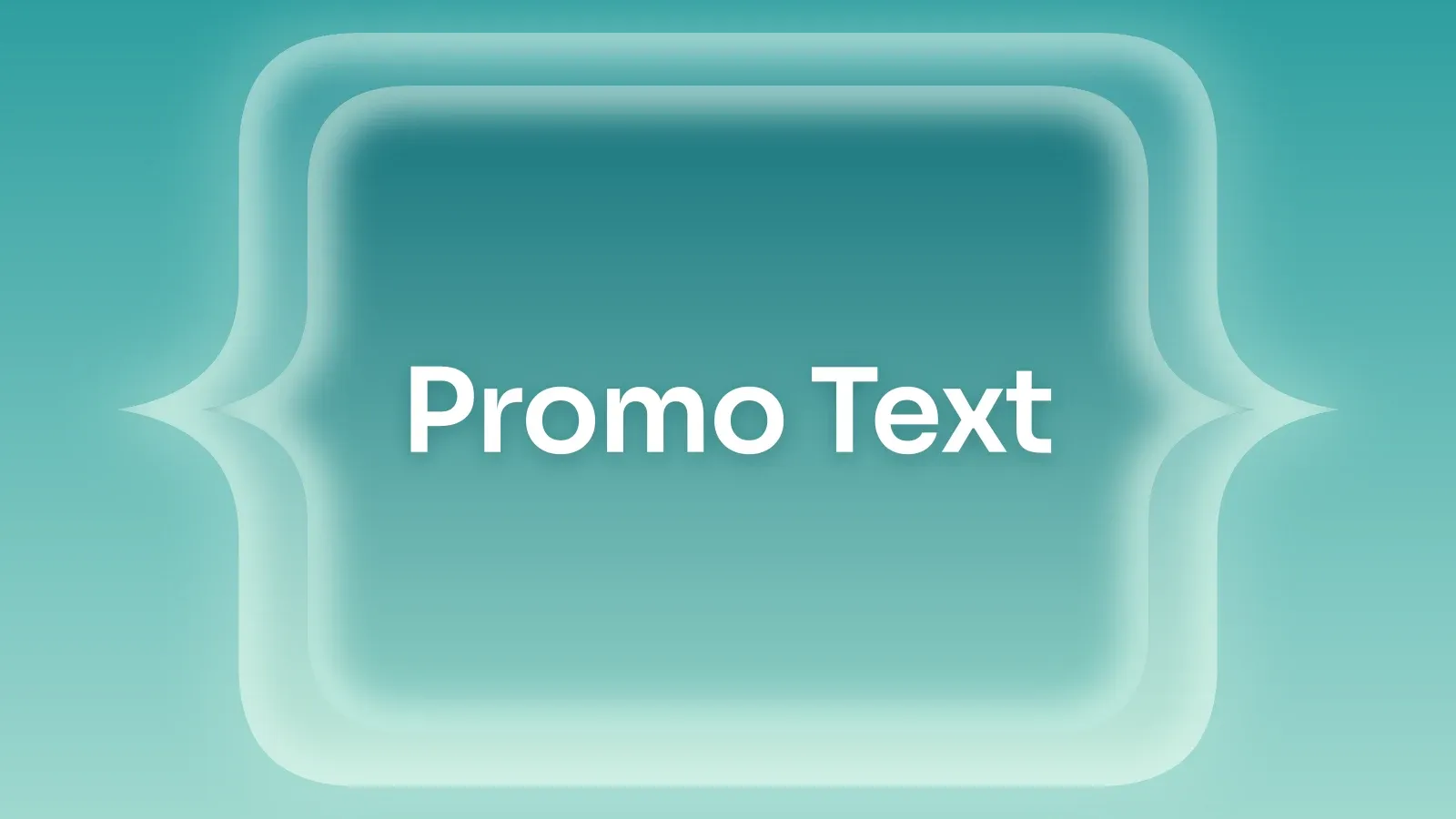 “Promo Text” on a teal gradient with a cusped panel