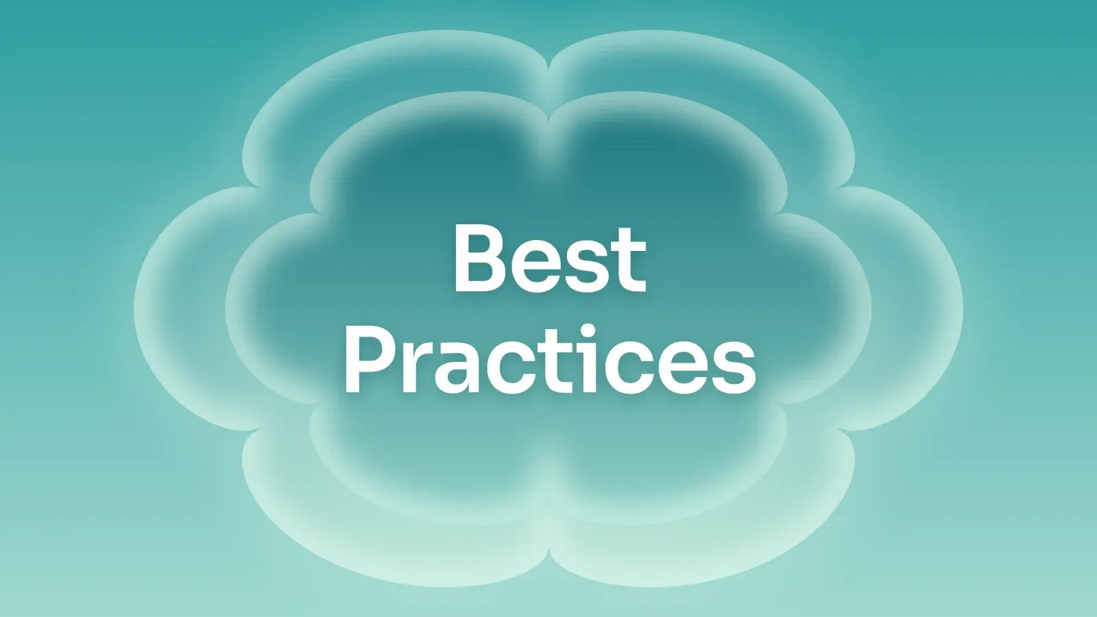 “Best Practices” on a teal gradient with a lobed blossom