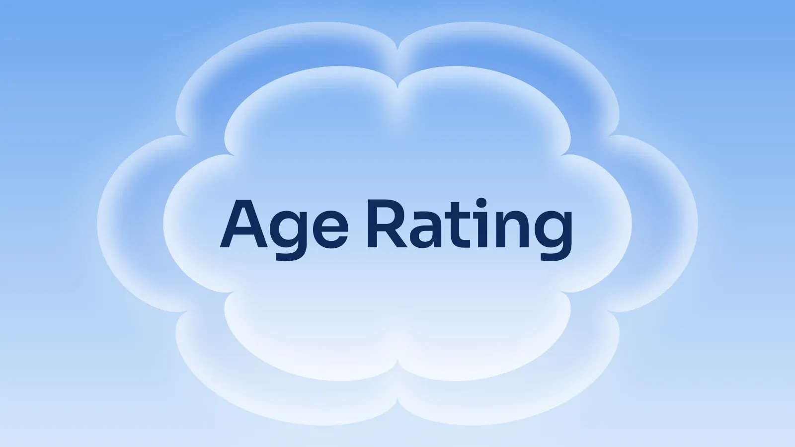 “Age Rating” on a sky blue gradient with a lobed blossom