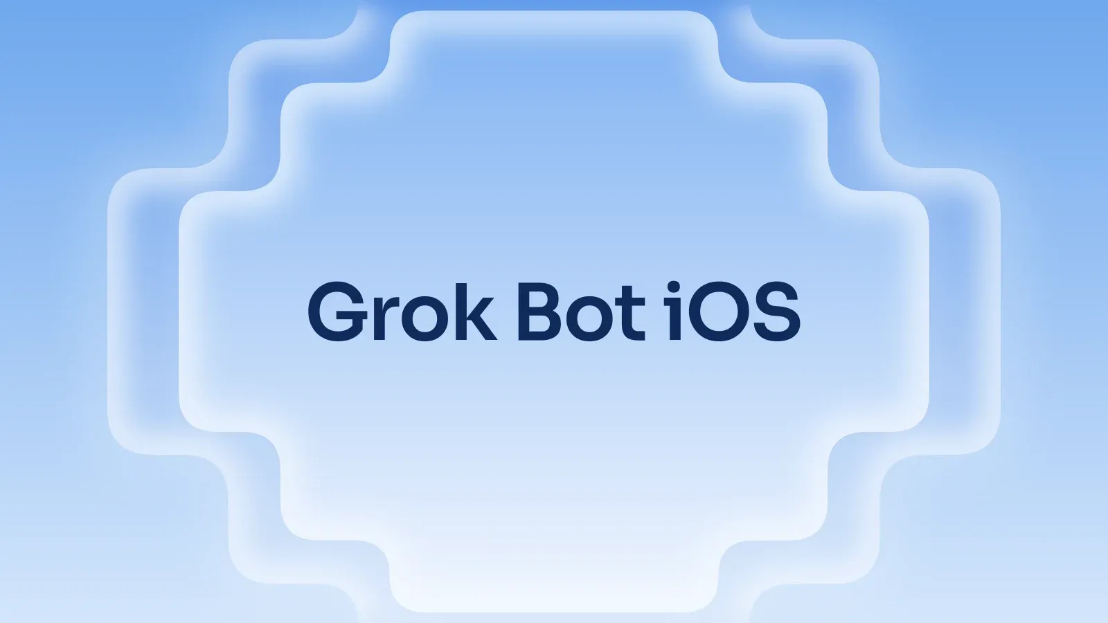 “Grok Bot iOS” on a sky blue gradient with a stepped cross