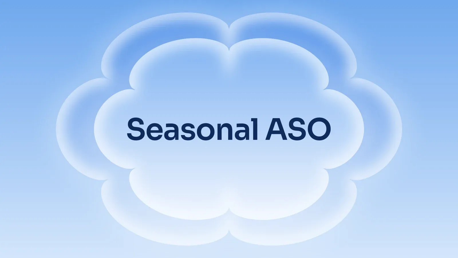 “Seasonal ASO” on a sky blue gradient with a lobed blossom