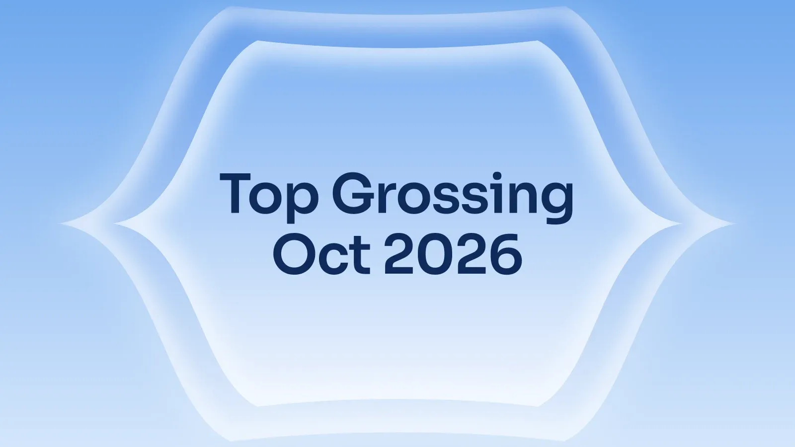 “Top Grossing Oct 2026” on a sky blue gradient with a pointed lens